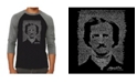 LA Pop Art Edgar Allan Poe Men's Raglan Word Art T-shirt